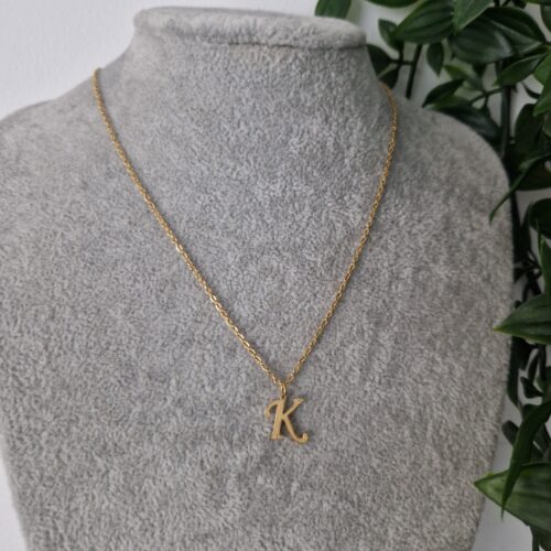 NECKLACE - GOLD LETTER K