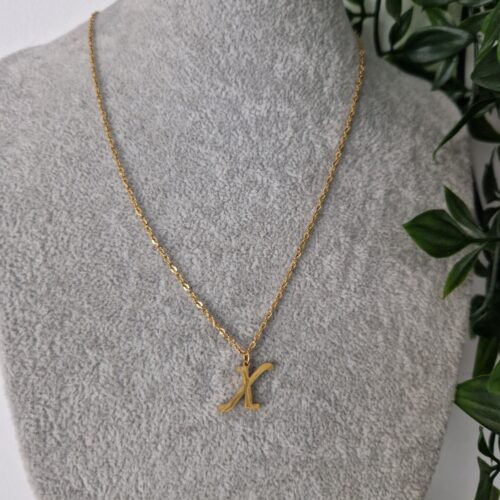 NECKLACE - GOLD LETTER X