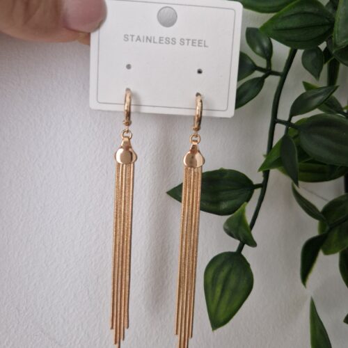 Long Gold Hoop Earrings