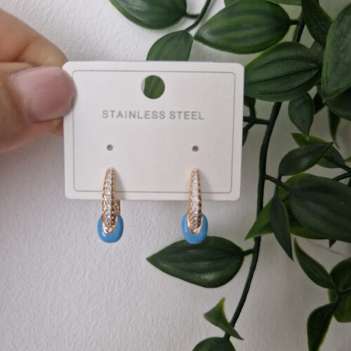 Blue Gold Earrings