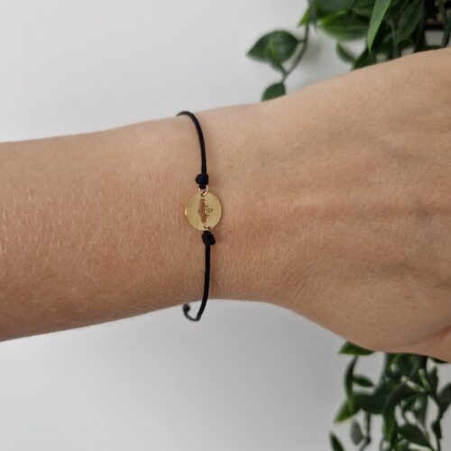 Gold Bee Black Bracelet