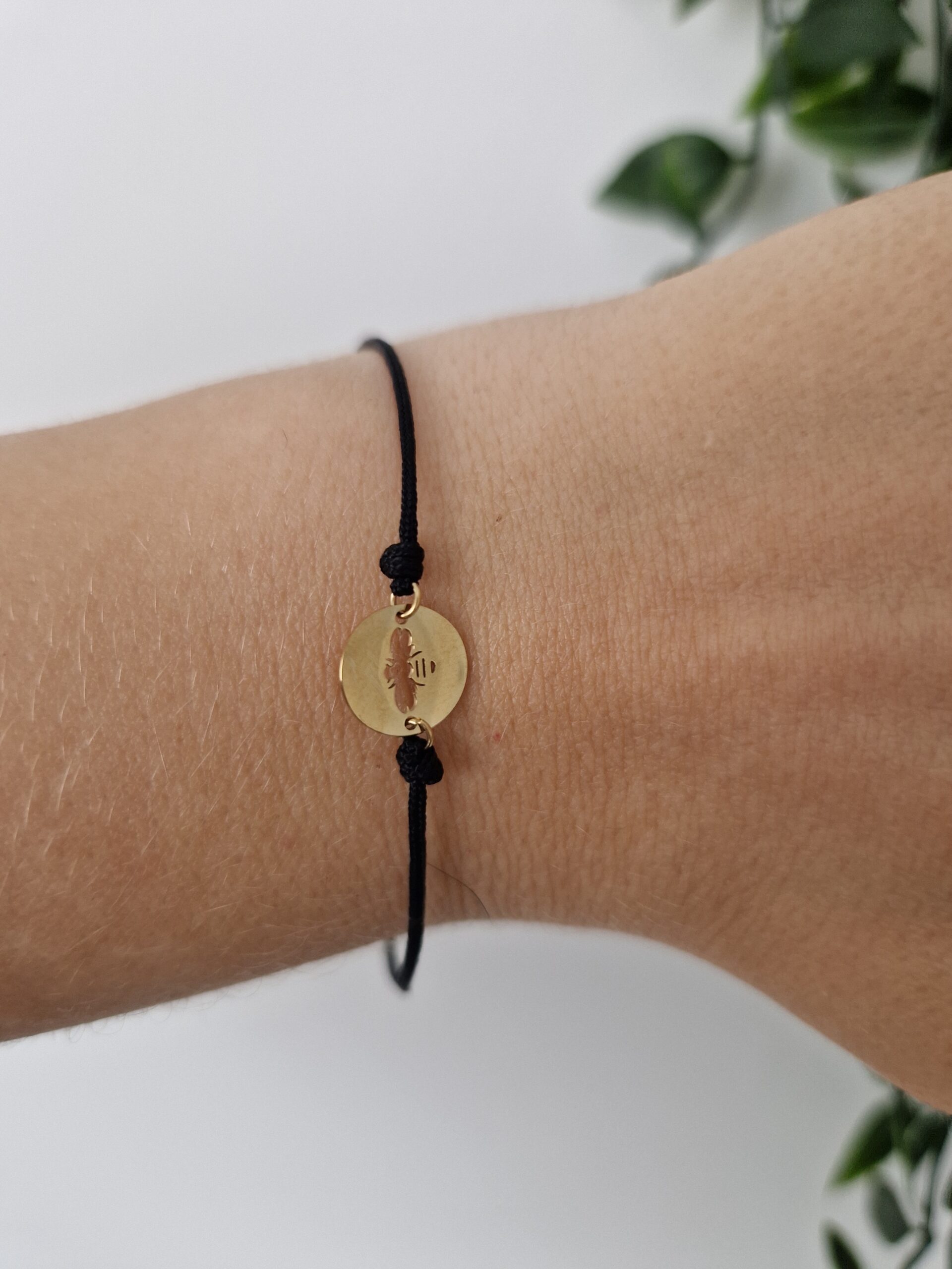 Gold Bee Black Bracelet - Image 2