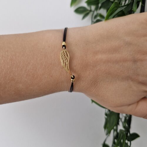 Black Gold Wing Bracelet