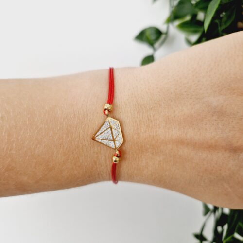 Zirconia Gold Diamond Red Bracelet