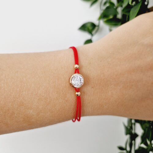Gold Zirconia Red Bracelet