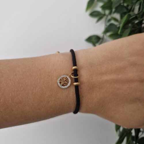 Tree of Life Zirconia Black Bracelet