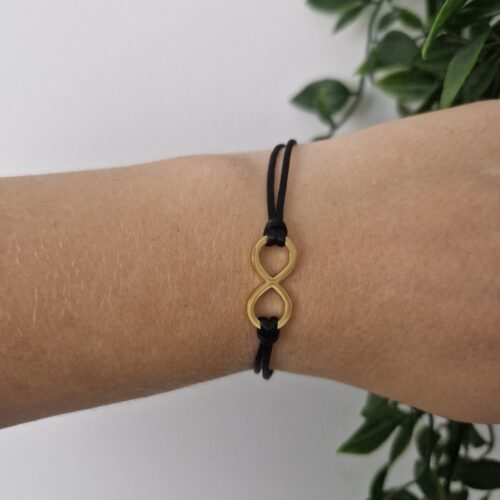 Infinity Gold Black Bracelet