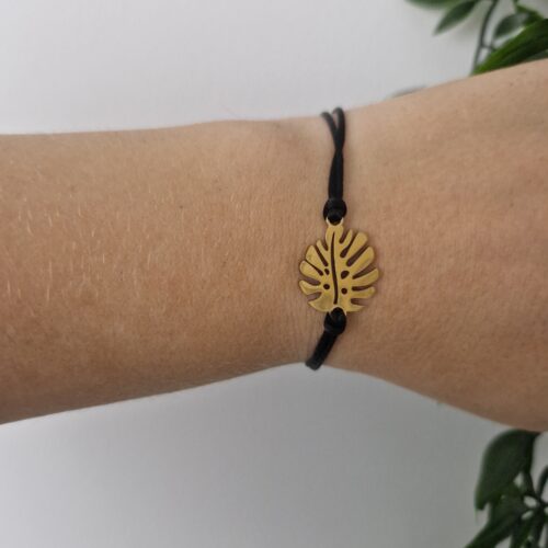 Leaf Gold Black Bracelet