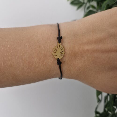 Leaf Gold Black Bracelet