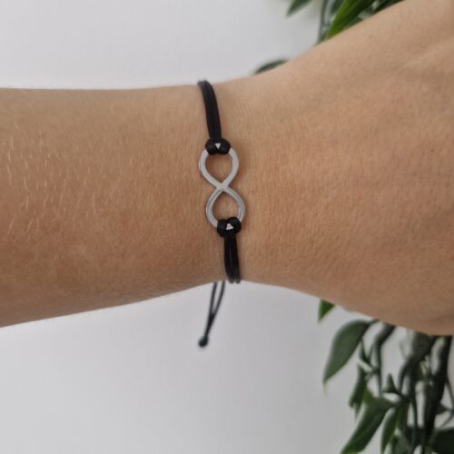 Infinity Silver Black Bracelet