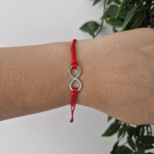 Infinity Silver Red Bracelet