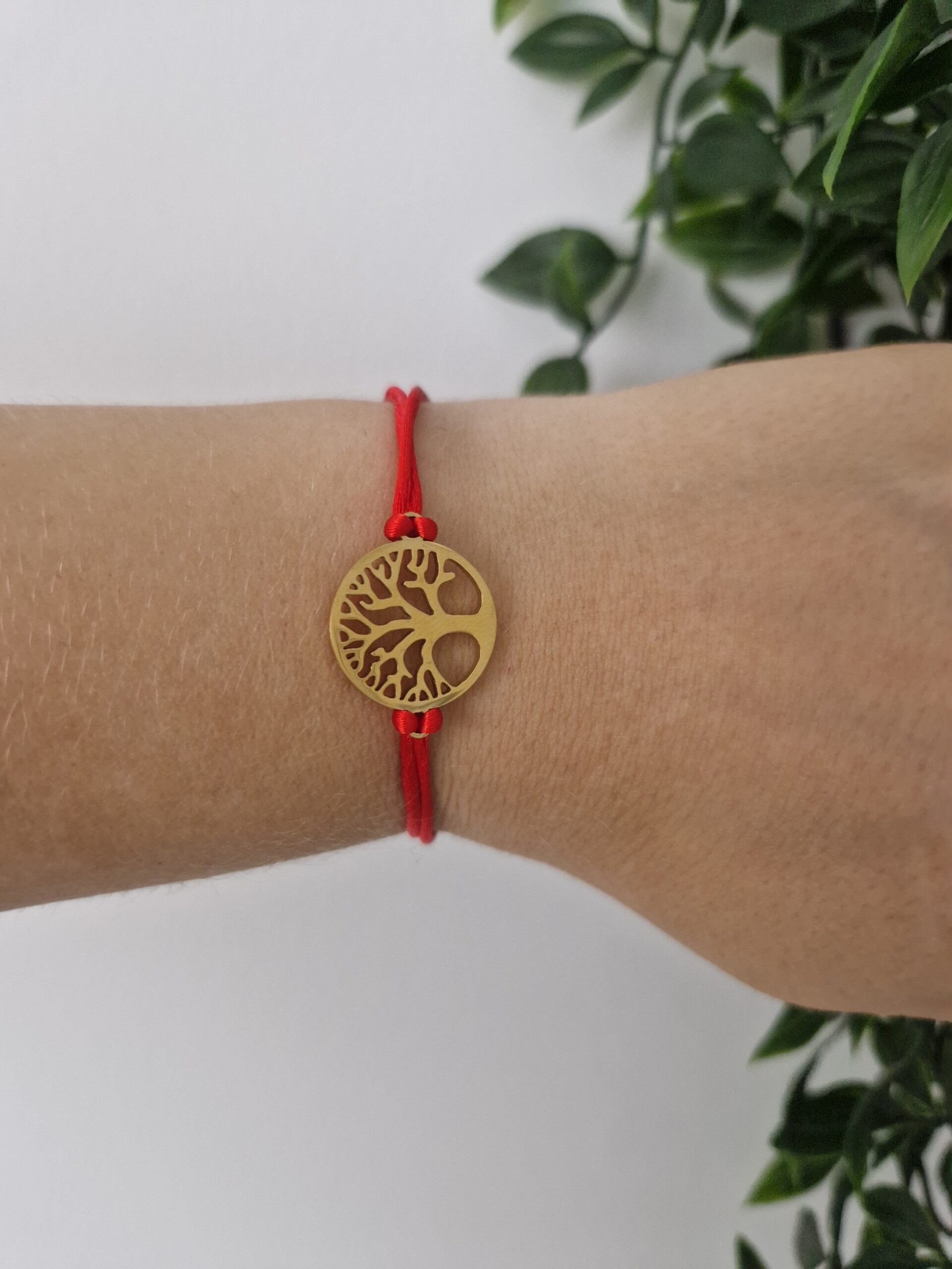 Tree of Life Gold Red Bracelet