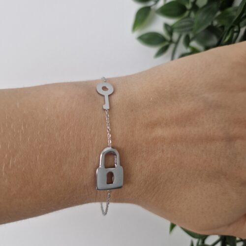 Lock and Key Silver Bracelet