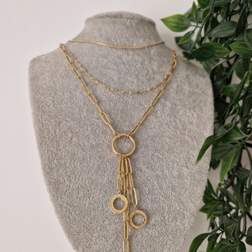 Black Onyx Statement Gold Necklace