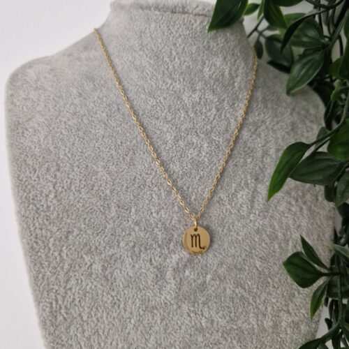 Scorpio Sign Gold Necklace