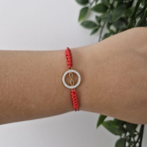 Zirconia Infinity Red Gold Bracelet