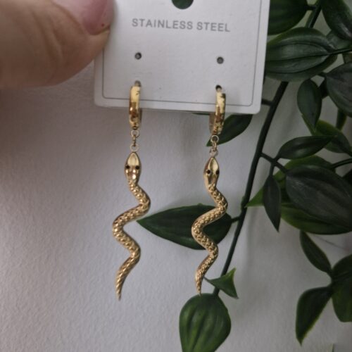Gold Snake Earrings