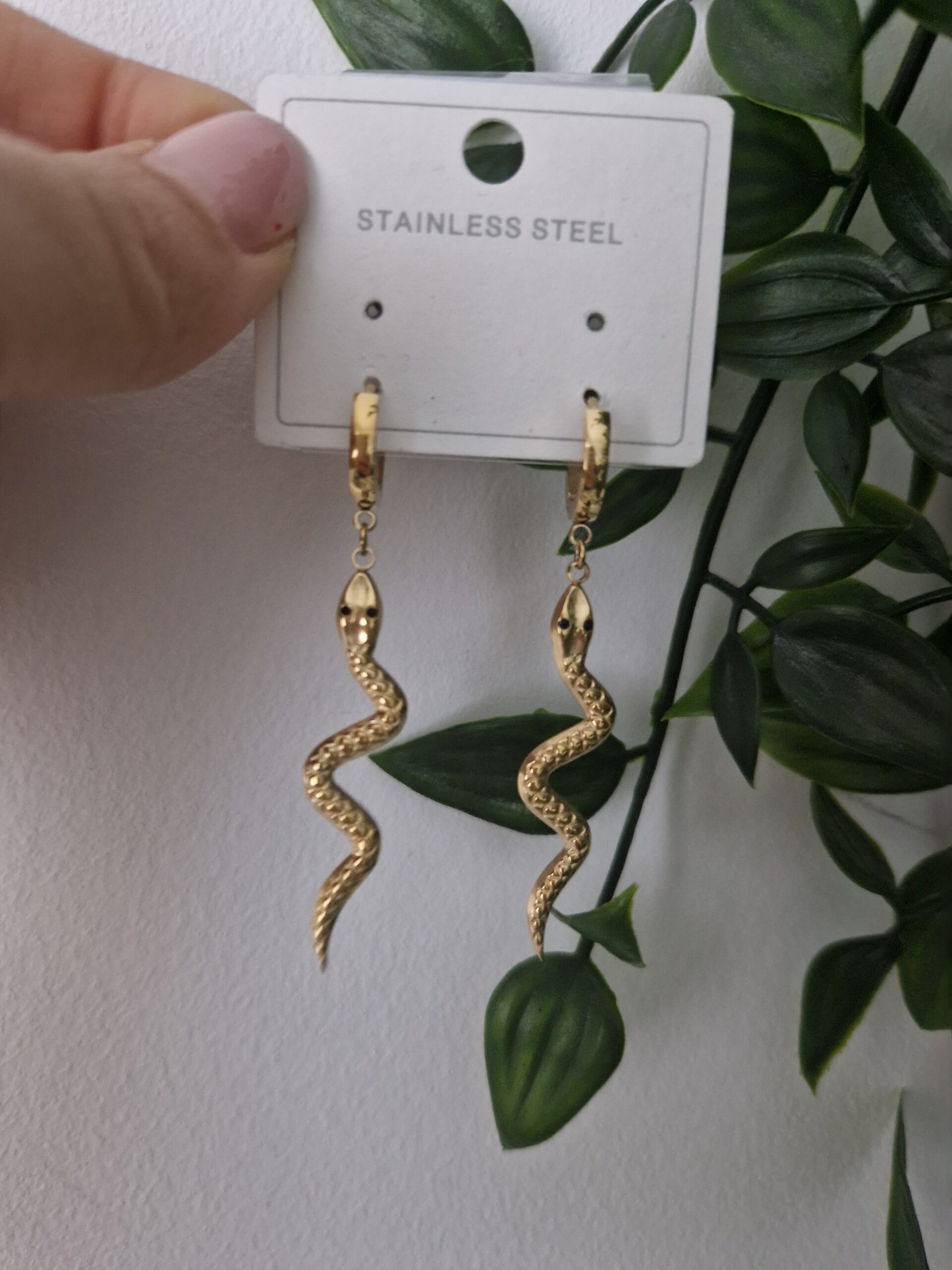 Gold Snake Earrings