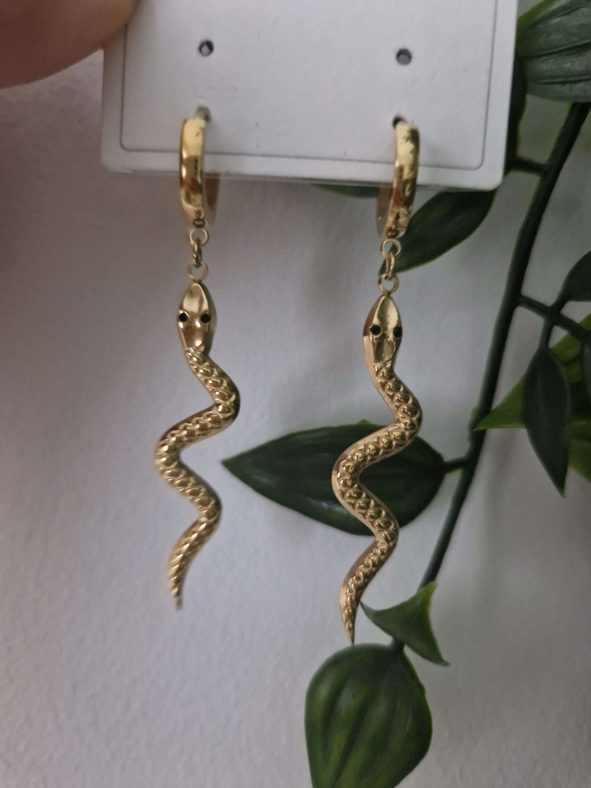 Gold Snake Earrings - Image 2