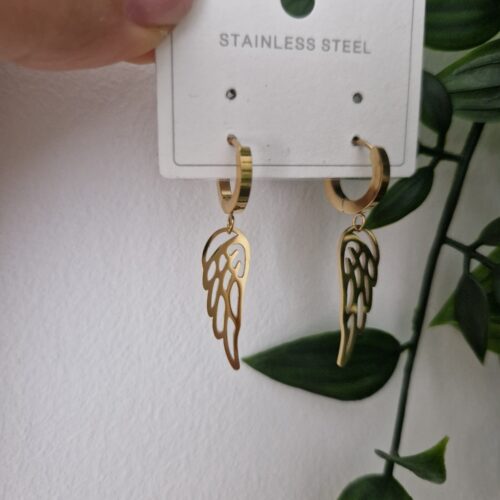 Wings Gold Hoop Earrings