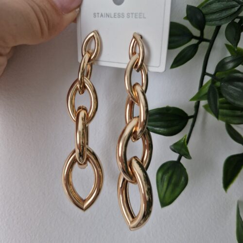 Chunky Long Stud Earrings