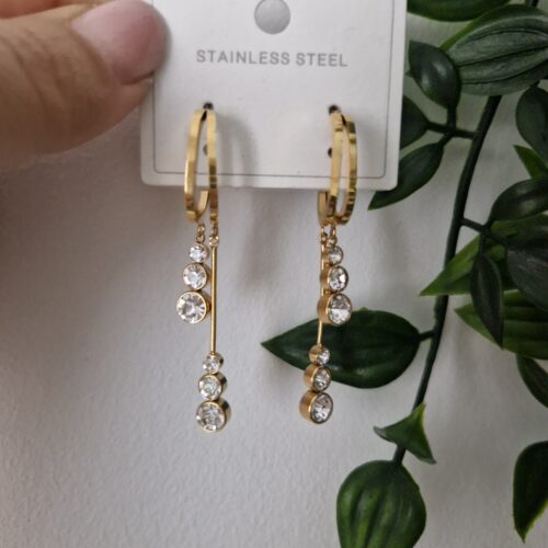 Gold Zirconia Earrings Studs