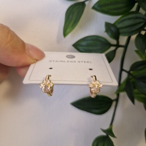 Kids Gold Paw Earrings