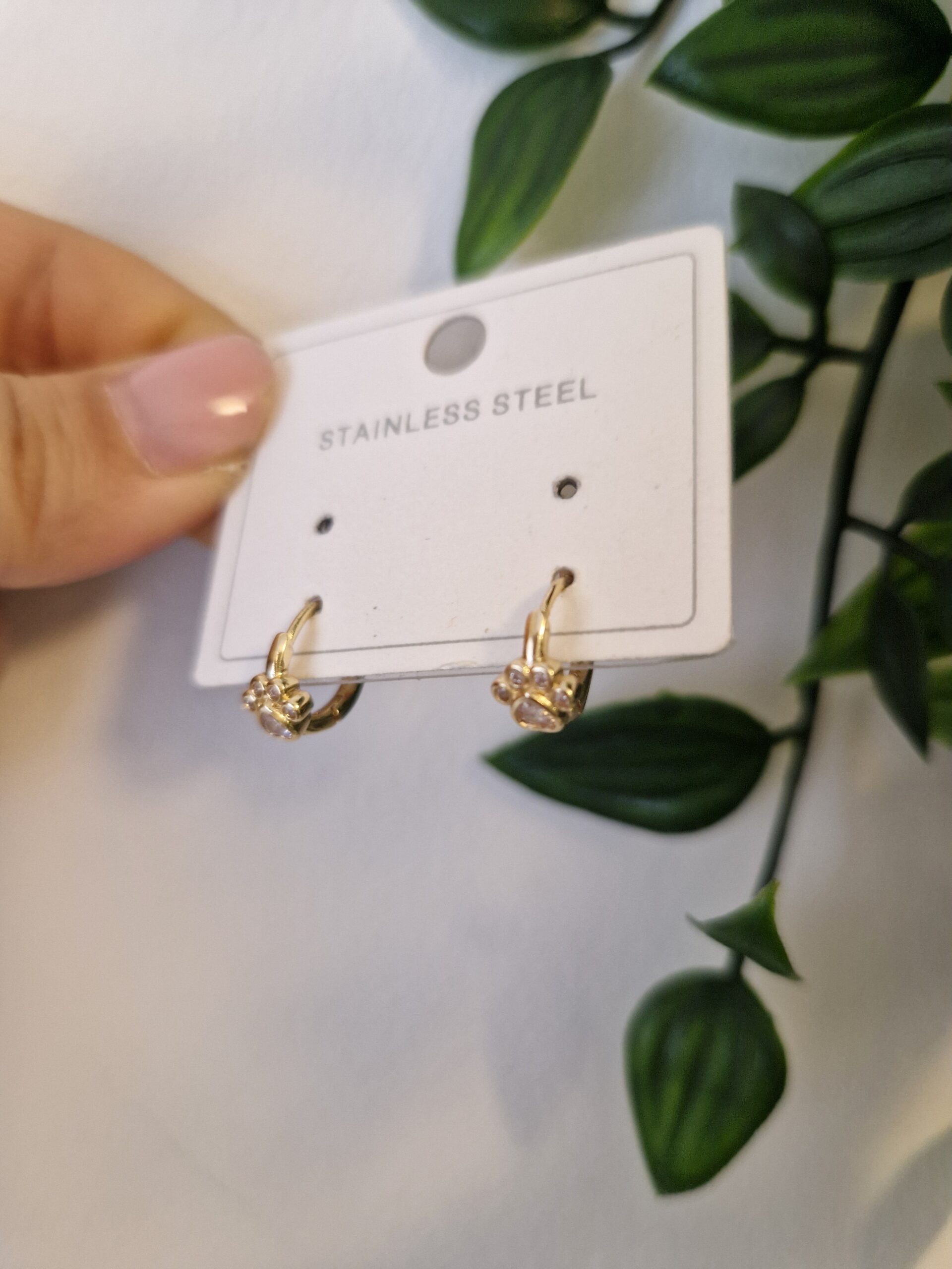 Kids Gold Paw Earrings - Image 2