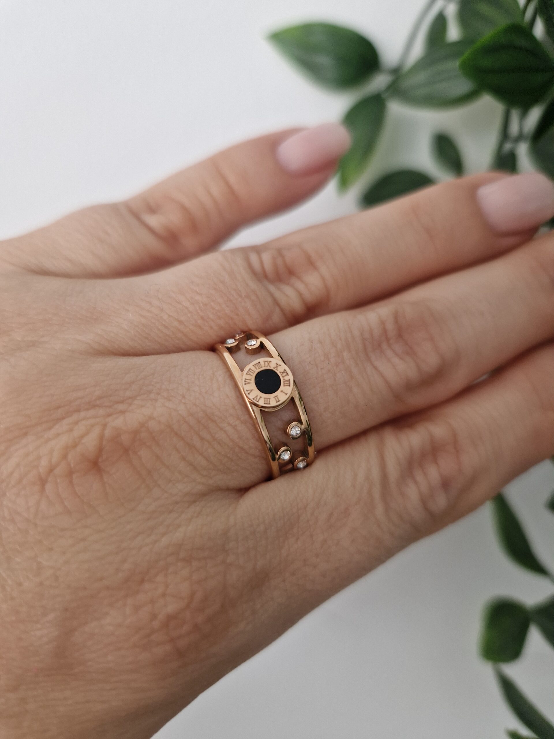 RINGS - ROSE GOLD BLACK ONYX SIZE 9 - Image 2