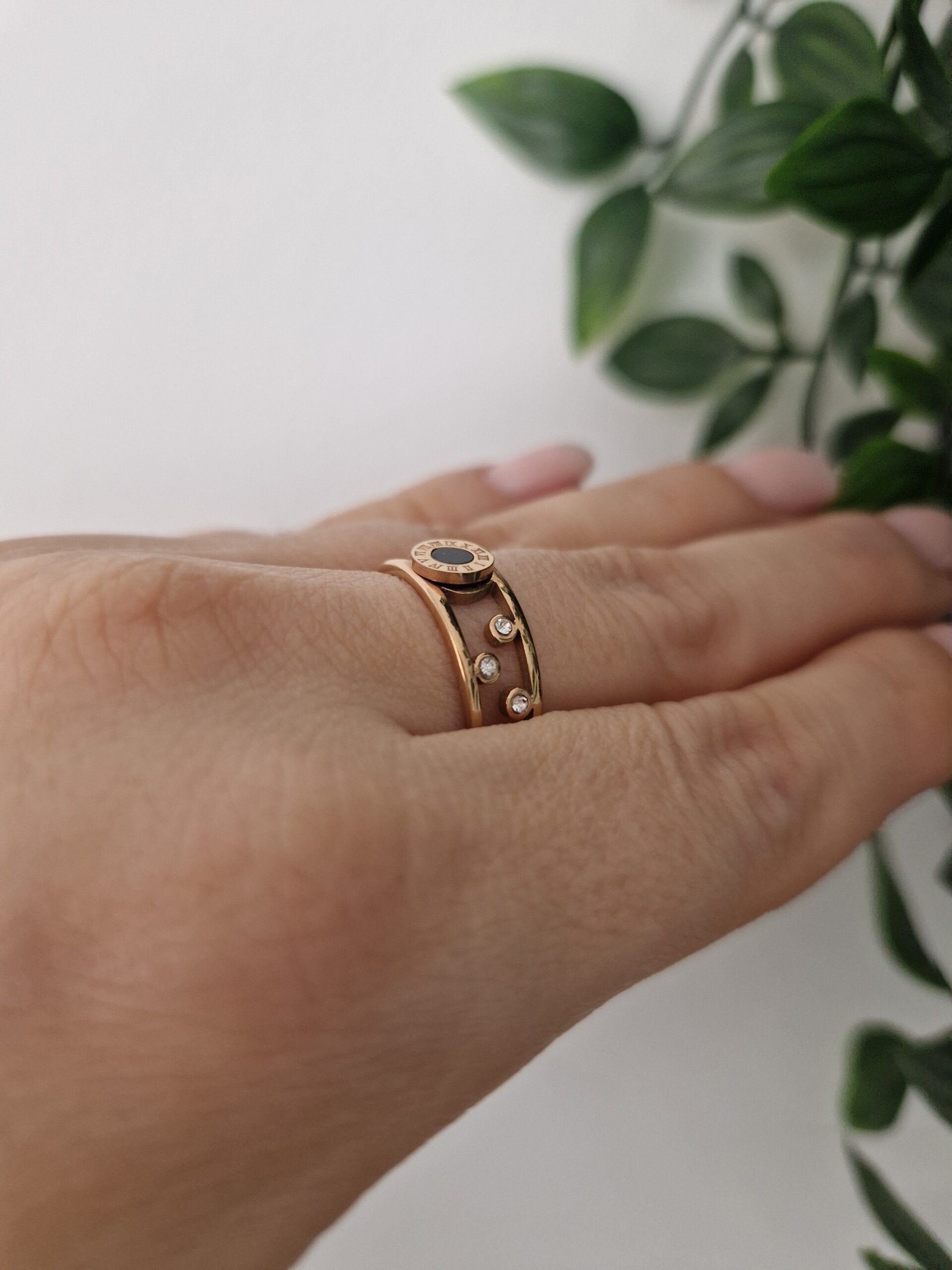 RINGS - ROSE GOLD BLACK ONYX SIZE 9 - Image 3