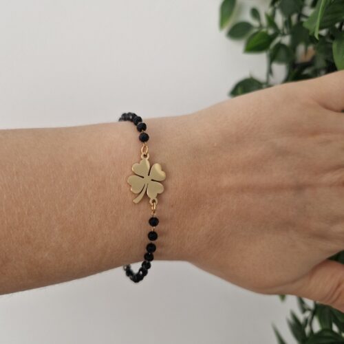 Black Gold Lucky Clover Bracelet