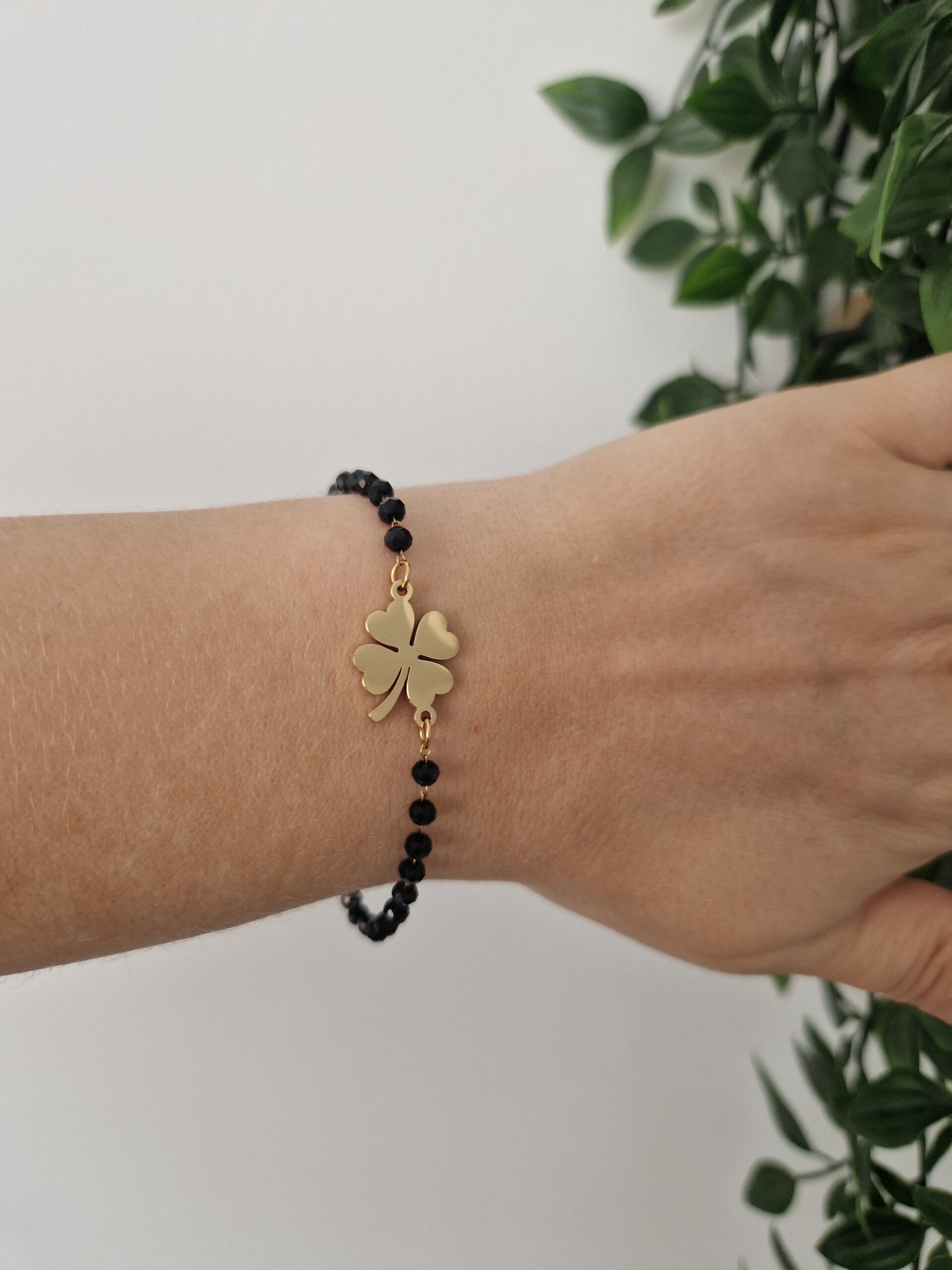 Black Gold Lucky Clover Bracelet