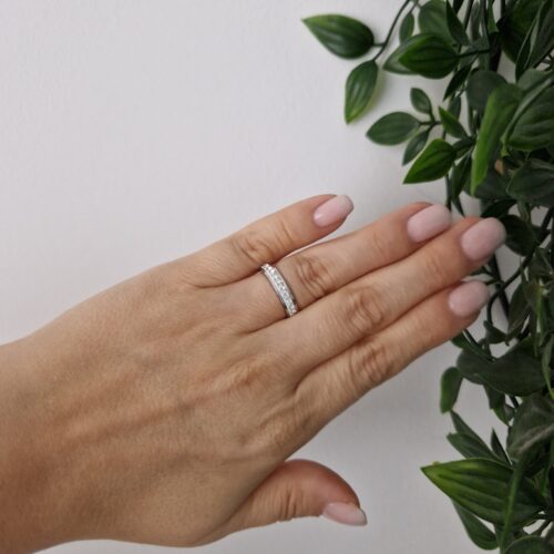 Eternity Band Silver Ring Size 6