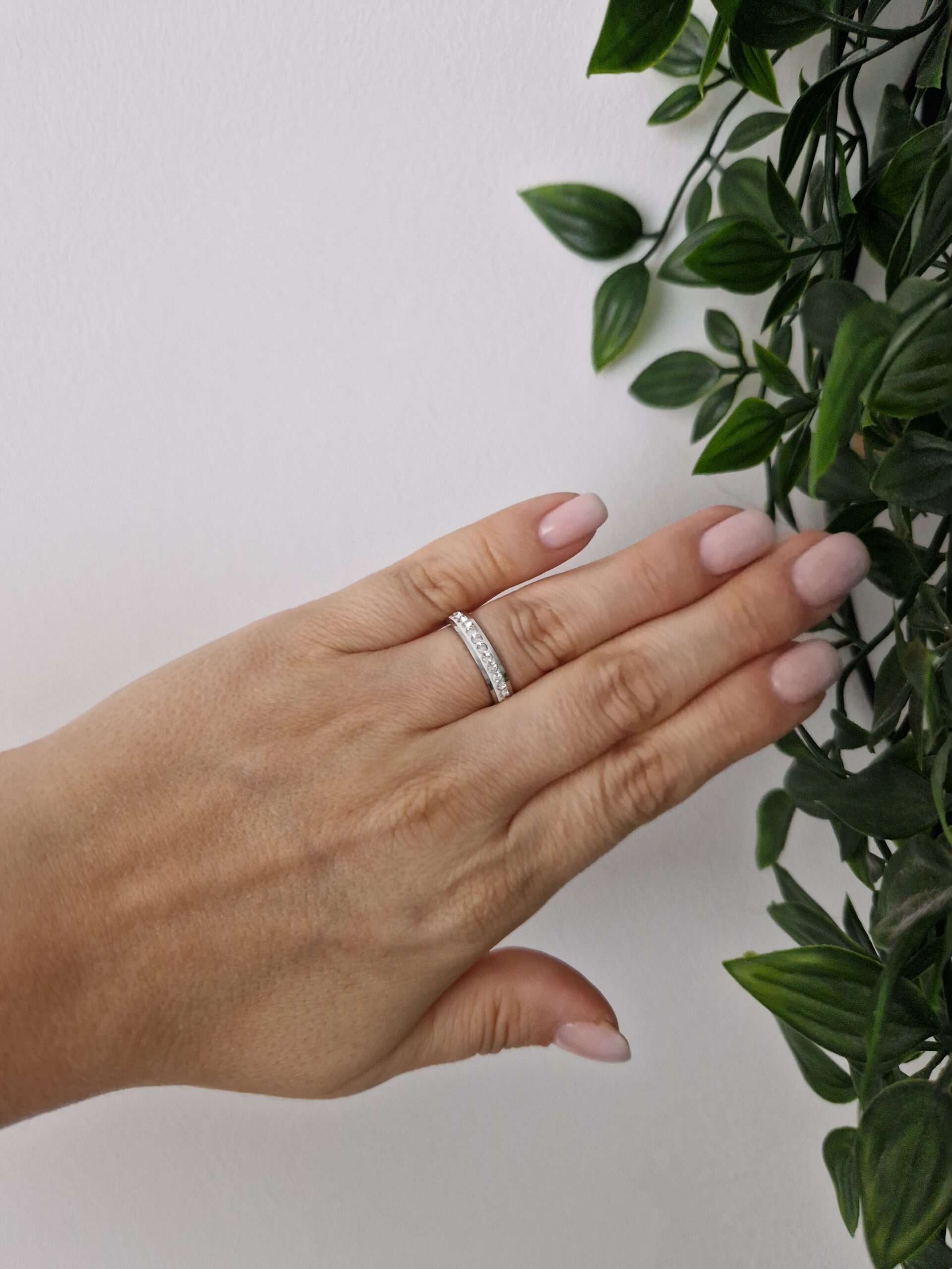 Eternity Band Silver Ring Size 6