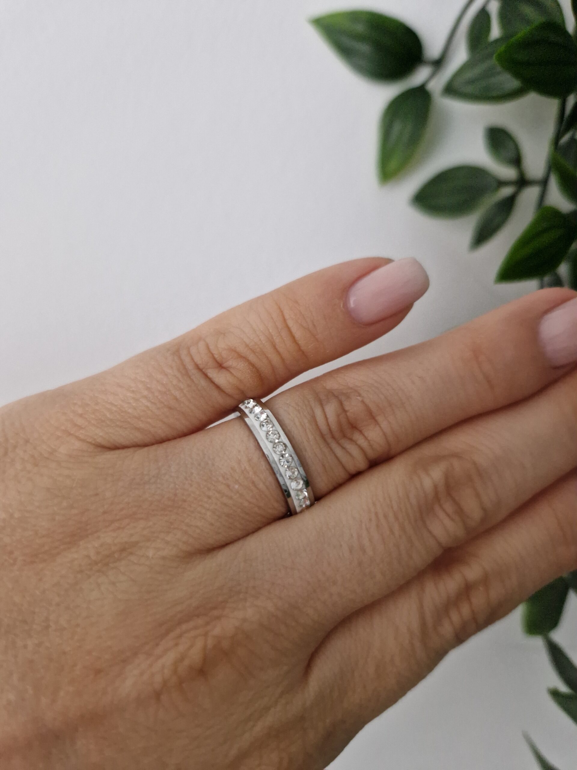 Eternity Band Silver Ring Size 6 - Image 2