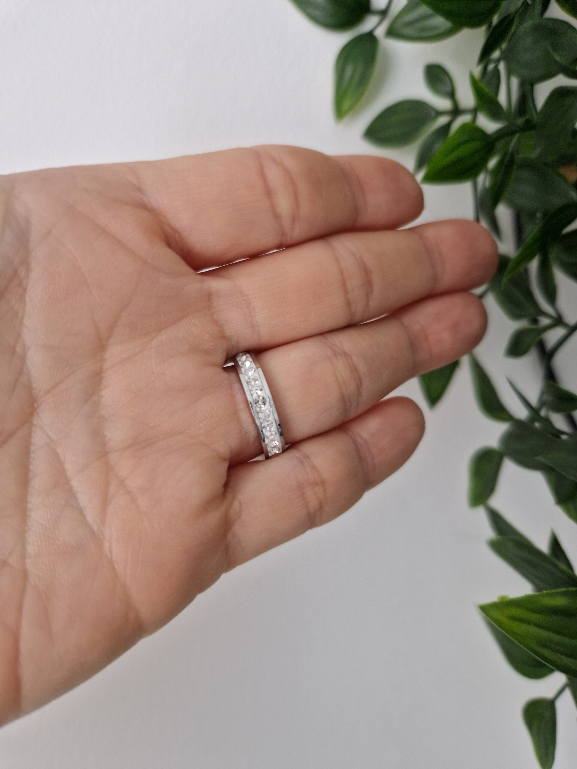 Eternity Band Silver Ring Size 6 - Image 3