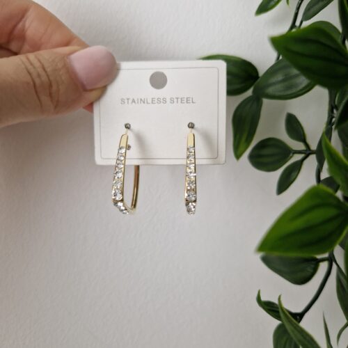 Zirconia Square Hoop Earrings