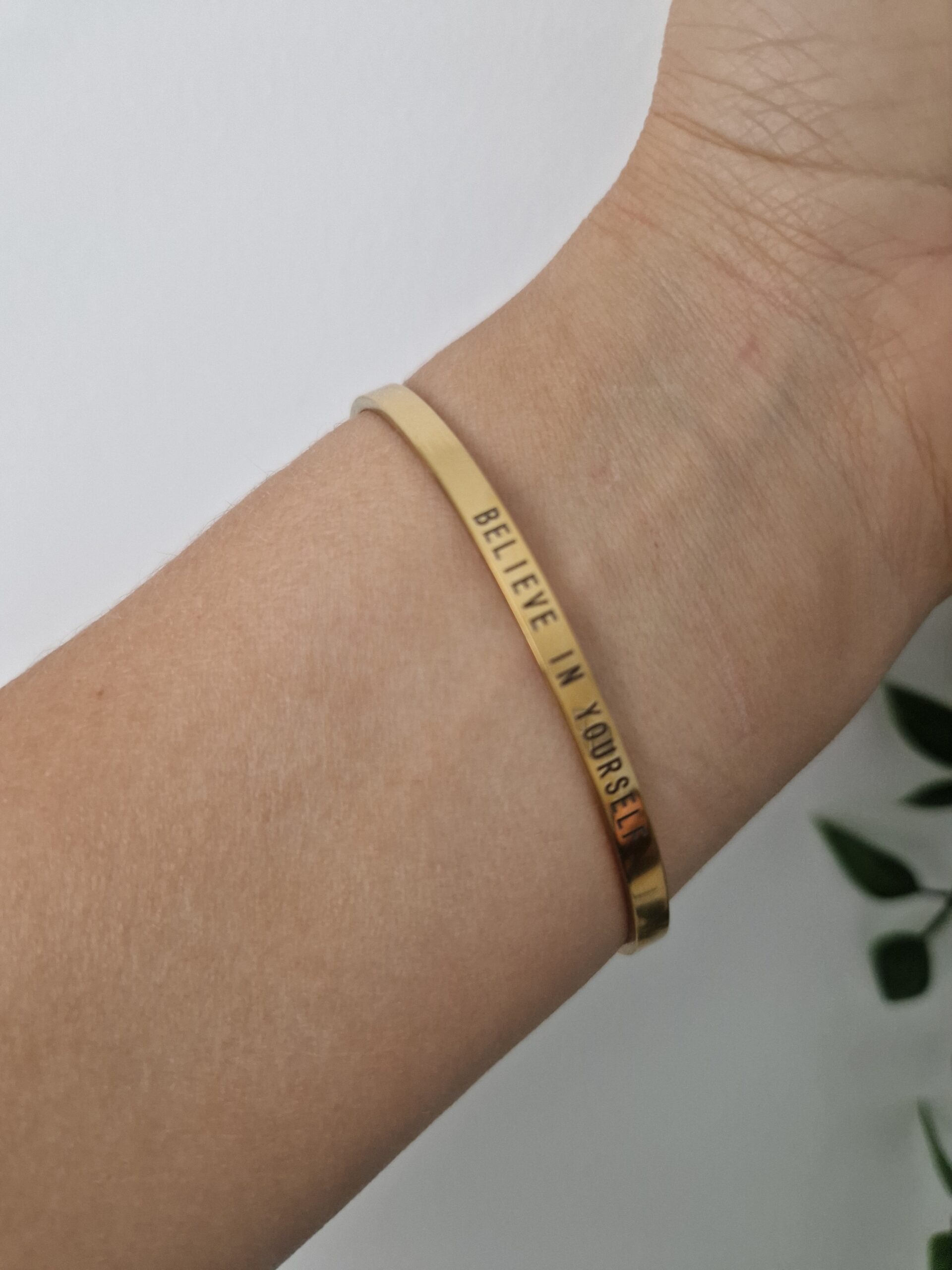 Believe In Yourself Gold Bangle - Image 2