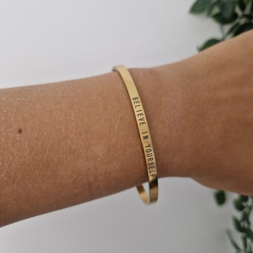 Believe In Yourself Gold Bangle