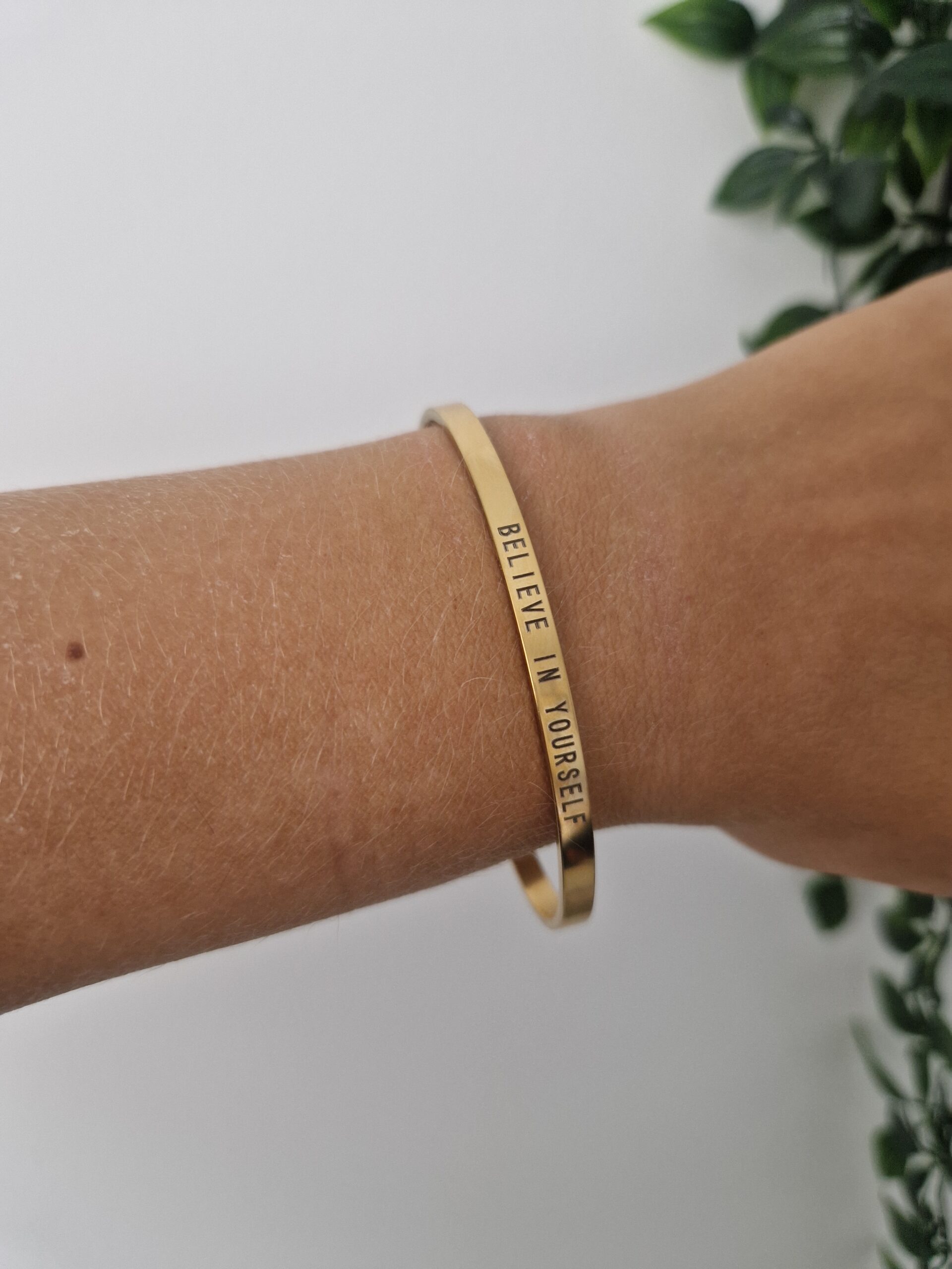 Believe In Yourself Gold Bangle