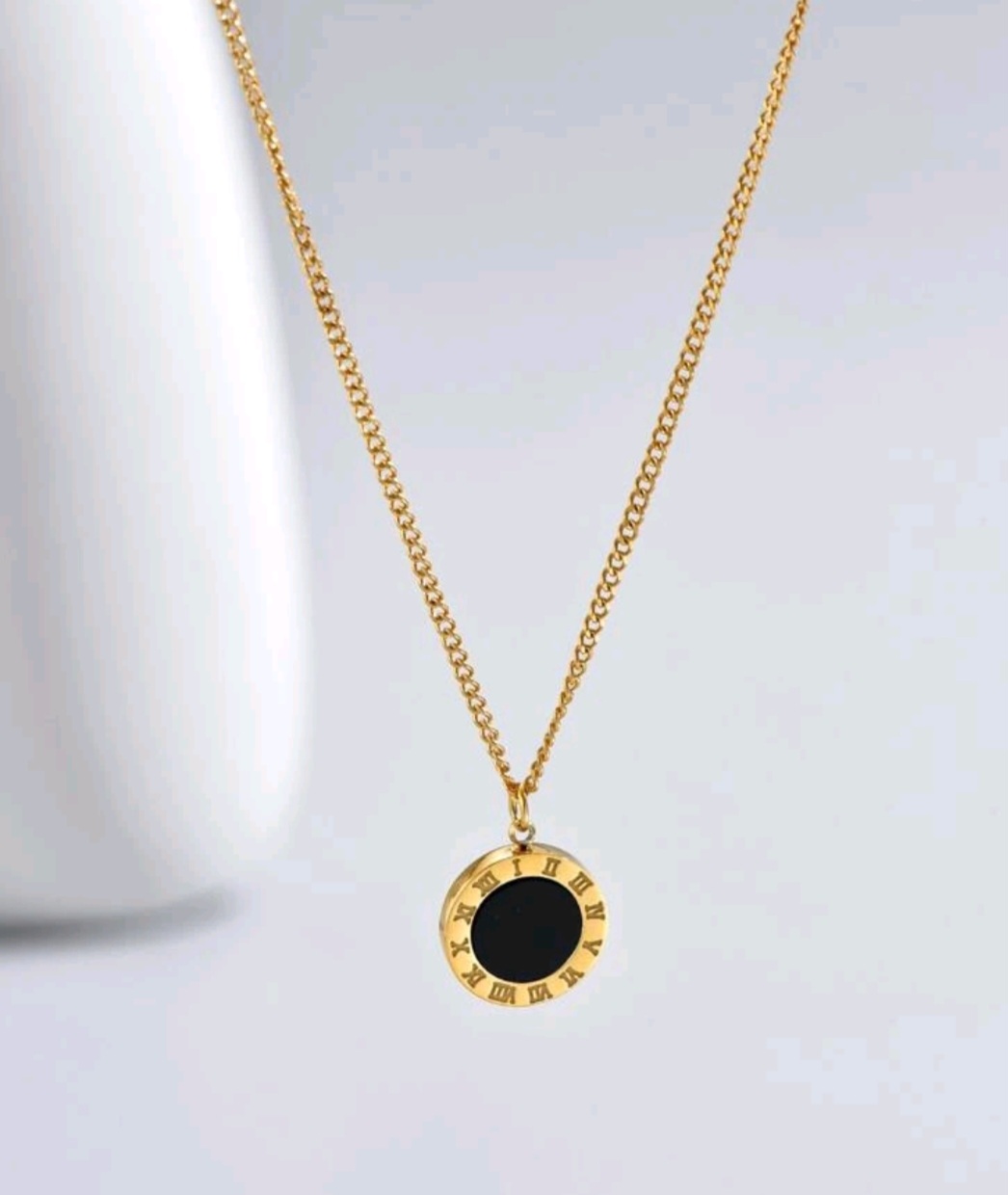 Gold Black Onyx Necklace Reversable - Image 5
