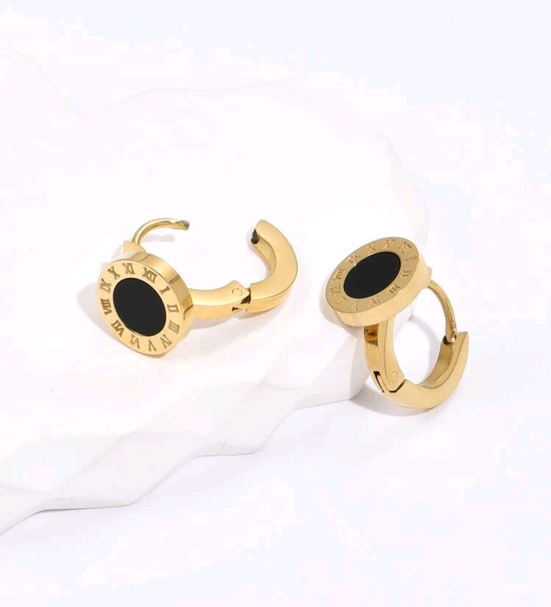 Black Onyx Hoop Earrings - Image 3