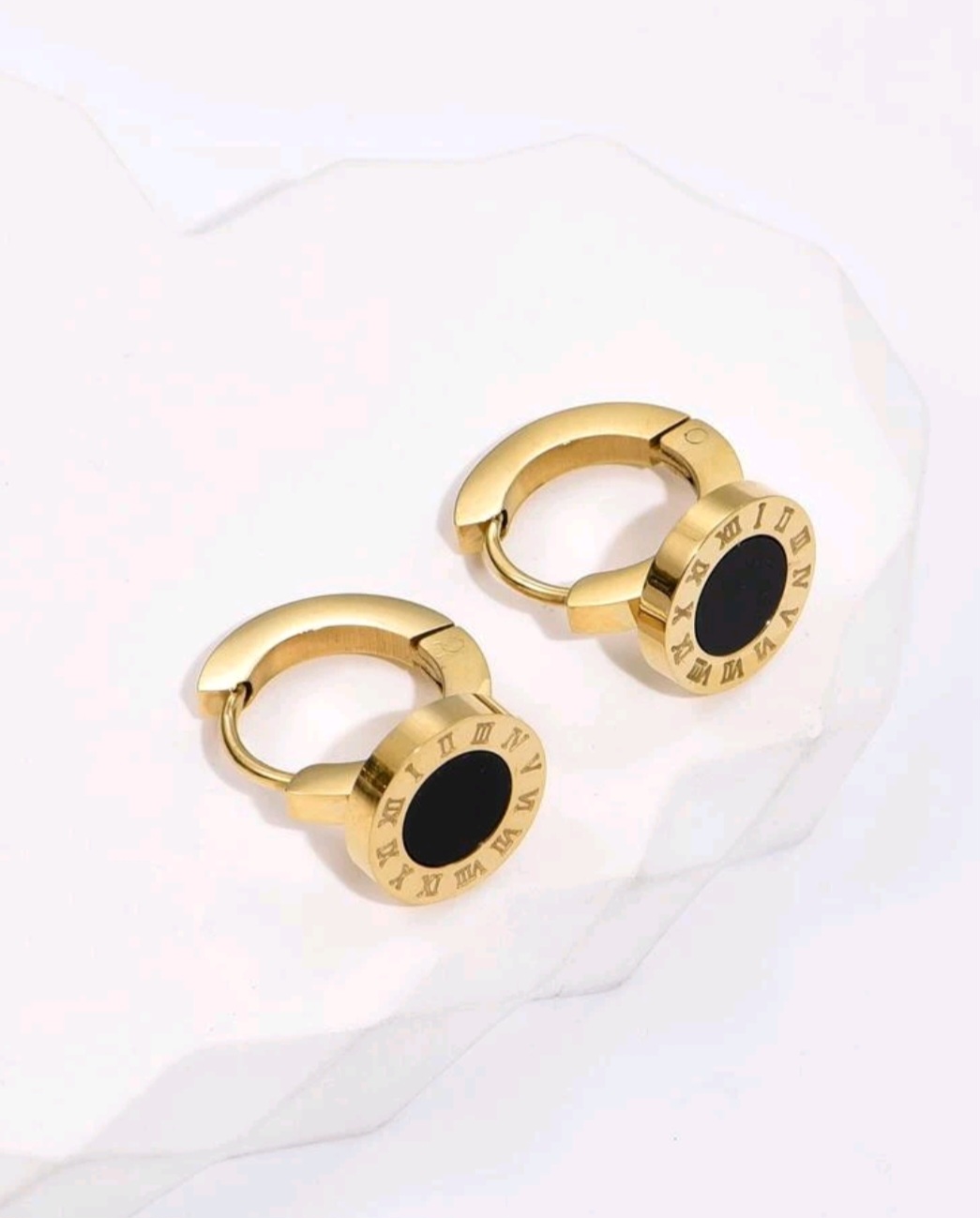 Black Onyx Hoop Earrings - Image 4