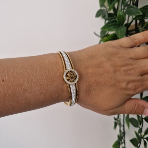 Tree Of Life Gold Bangle