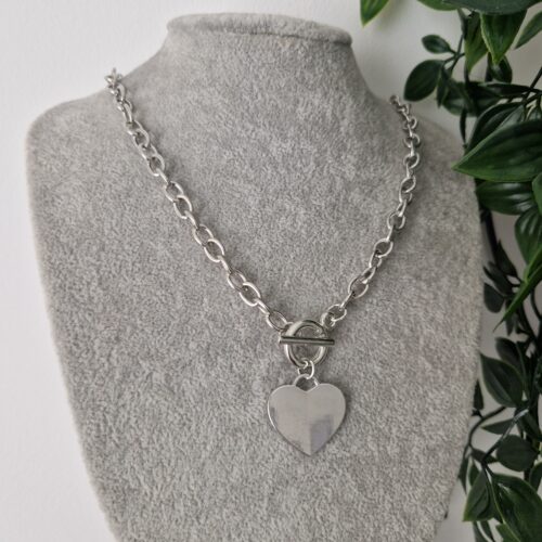 Silver Heart Chain Necklace