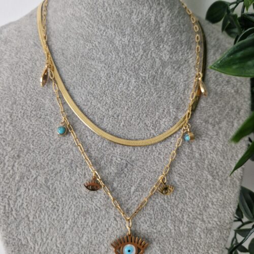 Evil Eye Layered Necklace