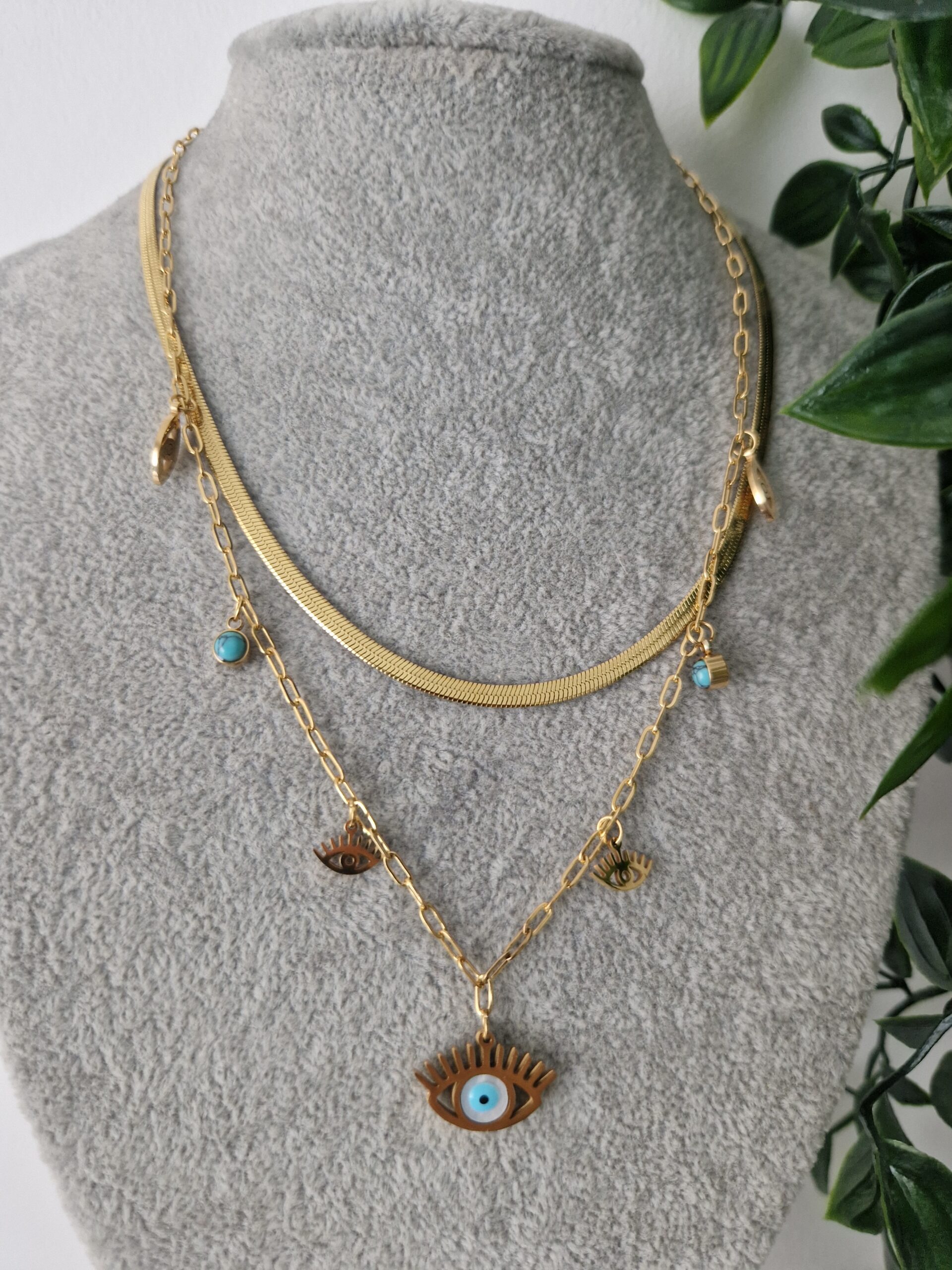 Evil Eye Layered Necklace