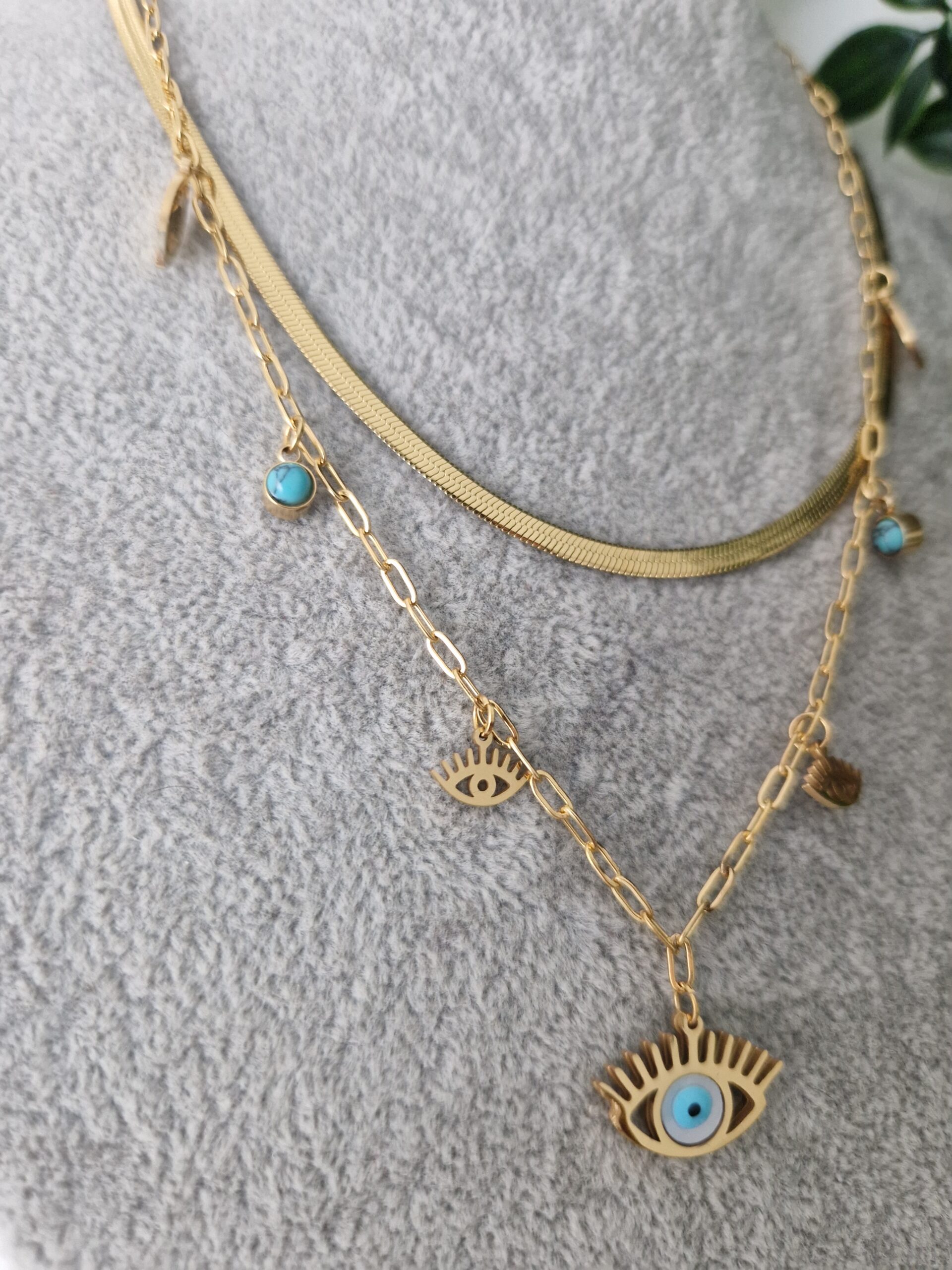 Evil Eye Layered Necklace - Image 2