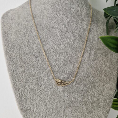 Gold Zirconia Wing Necklace
