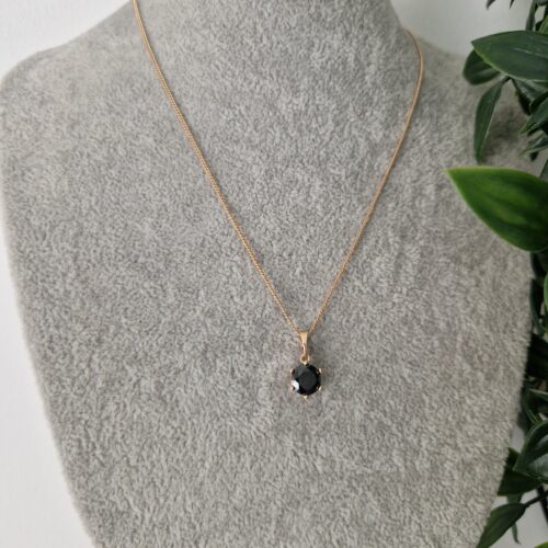Black Diamond Rose Gold Necklace